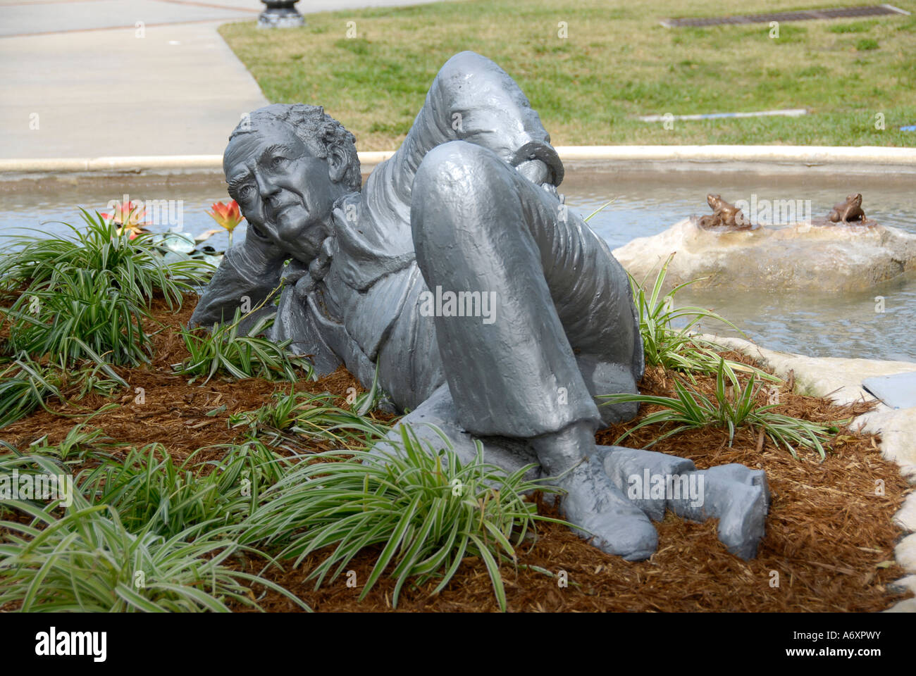 Uncommon Friends statue of Henry Ford Thomas Edison and Harvey Firestone in the Centennial Park downtown Ft Fort Myers Florida F Stock Photo