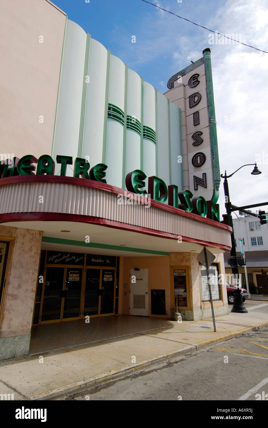 Thomas Edison Theater Historical downtown Ft Fort Myers Florida Fl Stock Photo