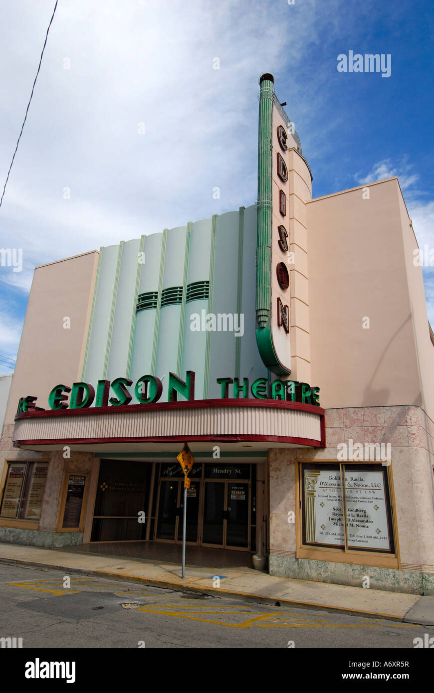 Thomas Edison Theater Historical downtown Ft Fort Myers Florida Fl Stock Photo