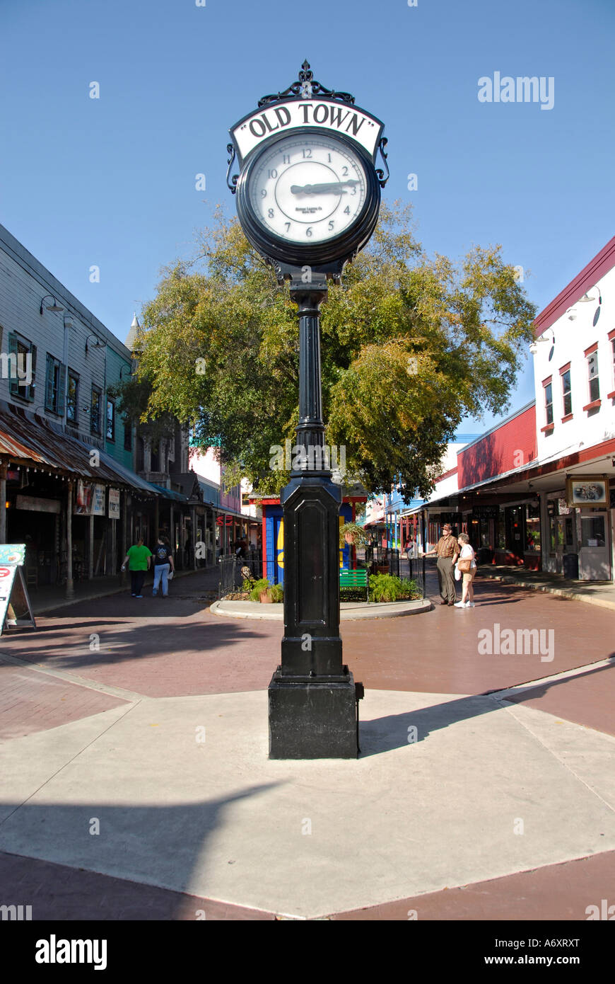 Clock in Old Town Area at Kissimmee Orlando Disney Theme Park Area