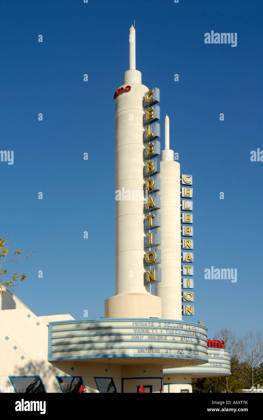 AMC Theater in Celebration Florida near Kissimmee Orlando Disney Theme Park Area US Stock Photo