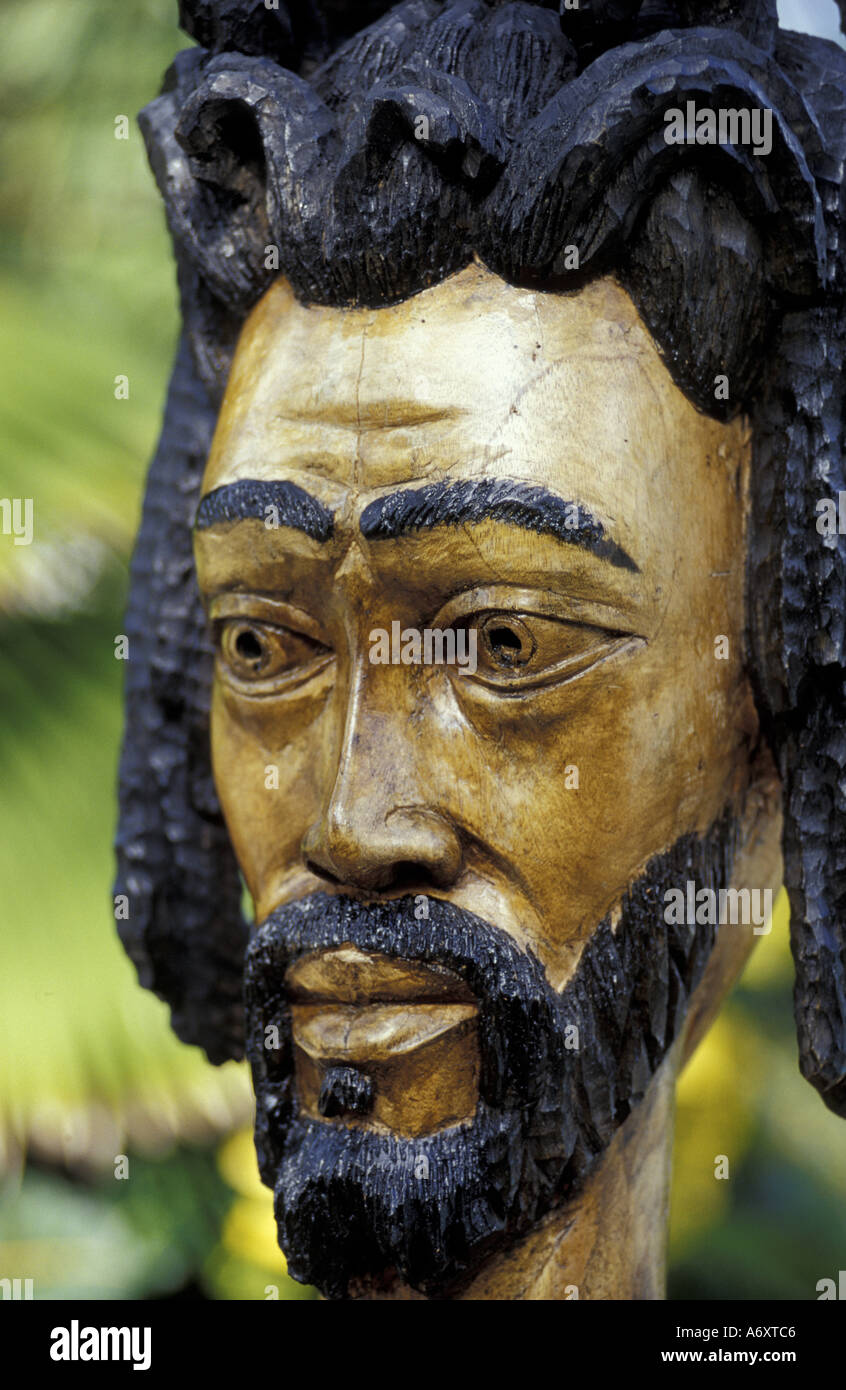 Caribbean, Jamaica Rastafarian wood sculpture Stock Photo Alamy