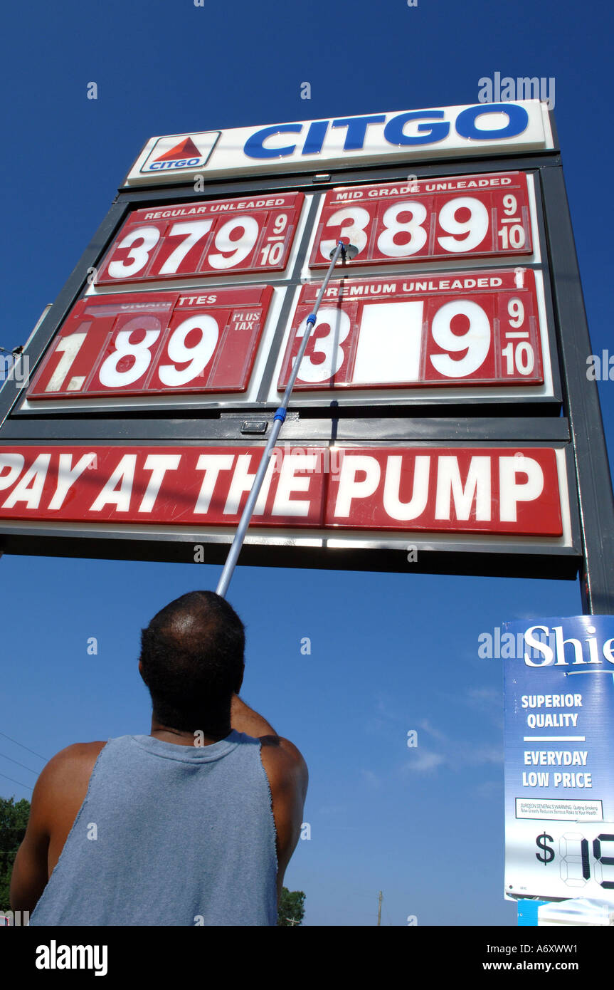 increasing prices at gas station during fuel shortage due to hurricanes 2005 Robin
