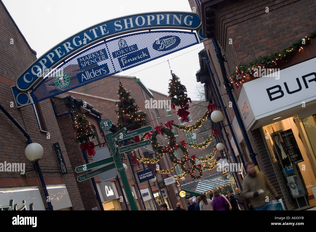 Entrance to Coppergate Centre shopping presinct in York North Yorkshire