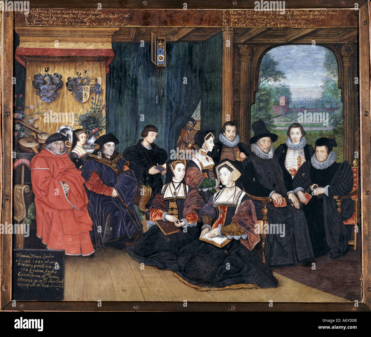 Sir Thomas More and family by Rowland Lockey. London, England, 1594. Stock Photo