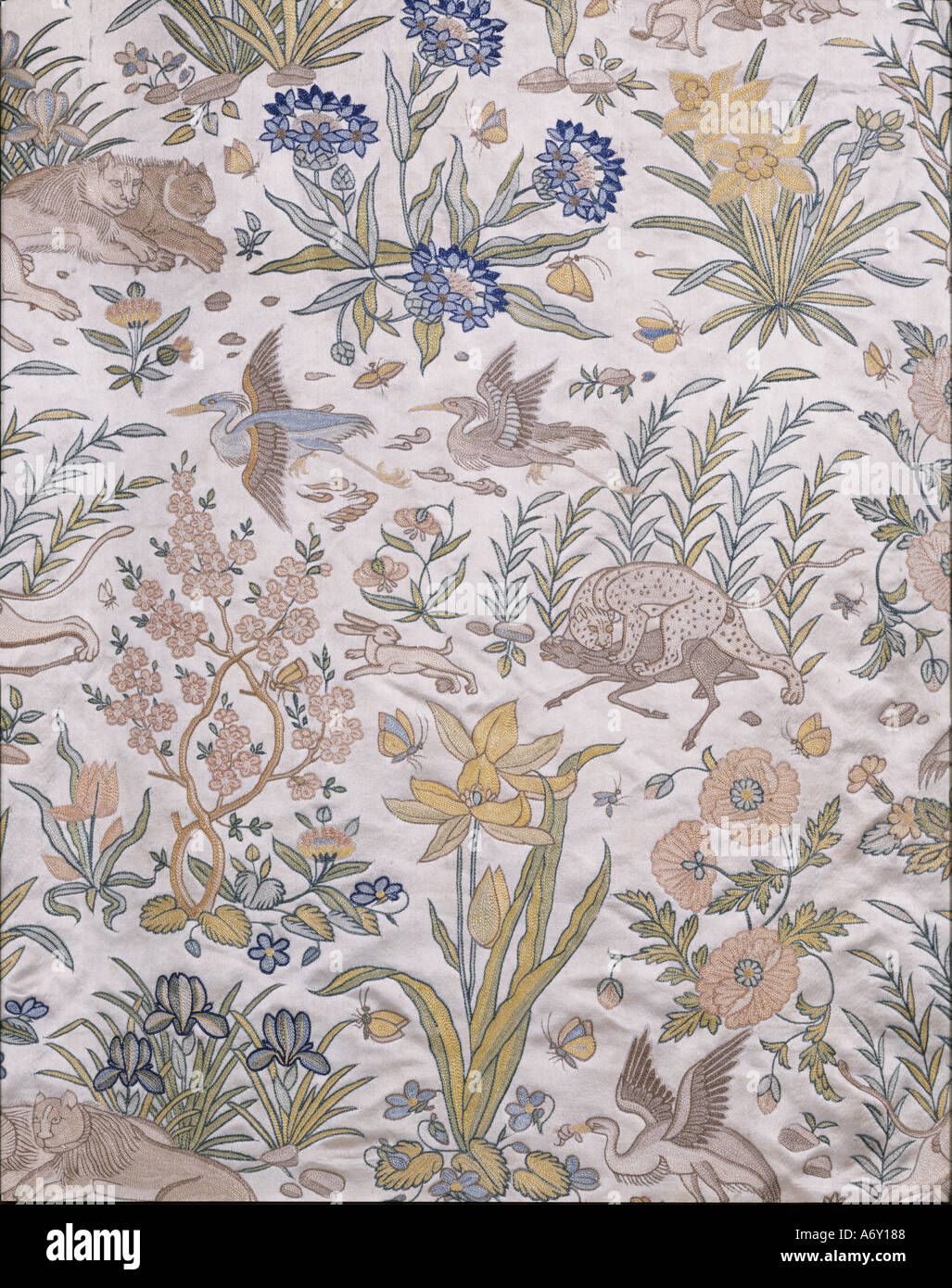 Fabric for hunting coat. Mughal, India, early 17th century. Stock Photo