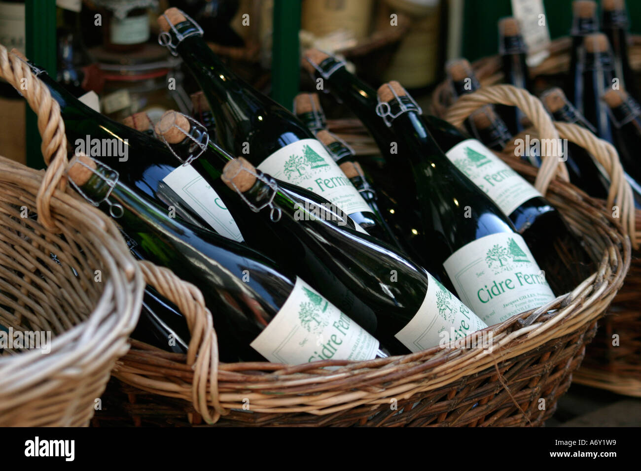 Cider for sale at Honfleur Normandy France Stock Photo Alamy