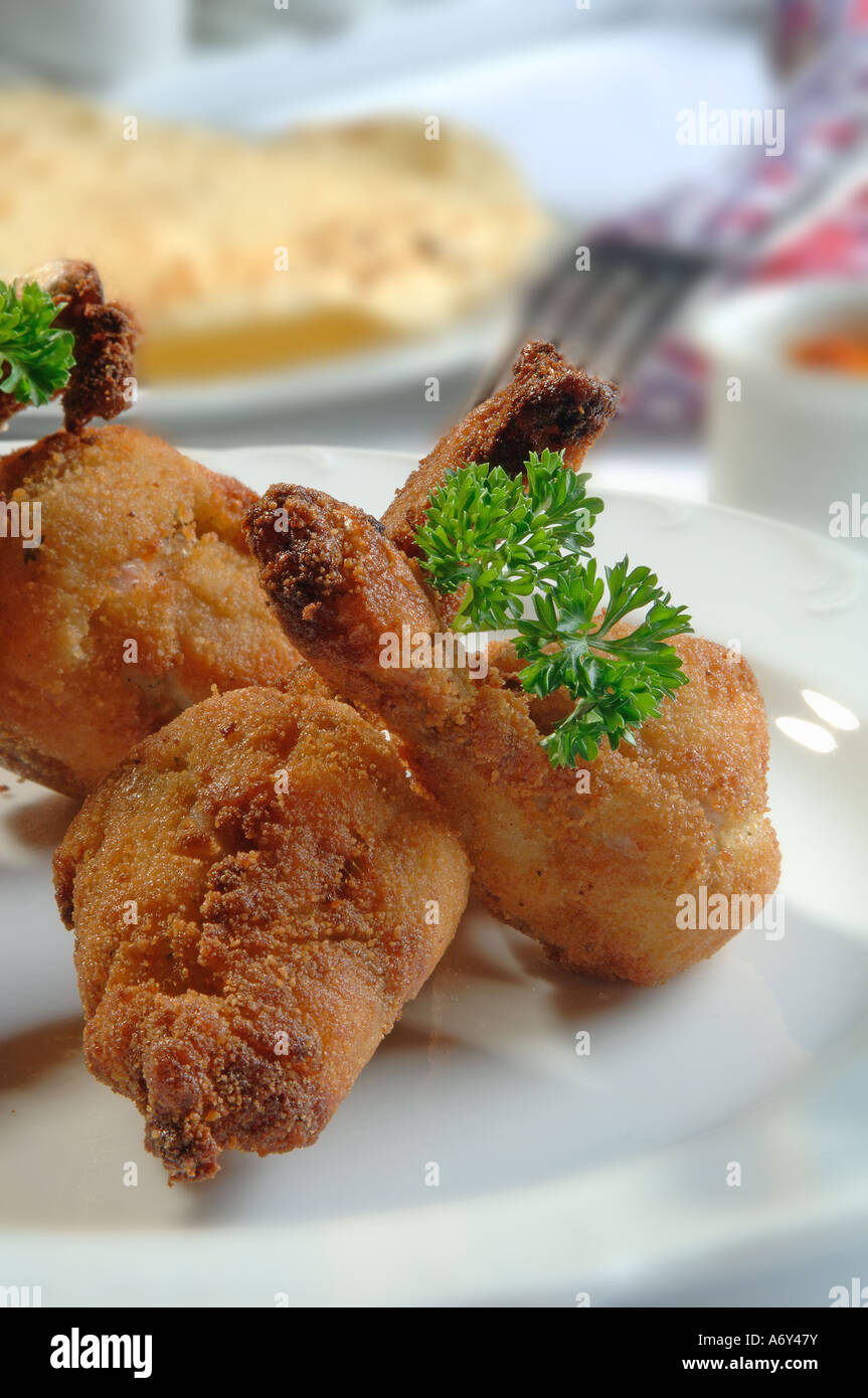 Murgh lollipop Indian style chicken thighs Stock Photo Alamy