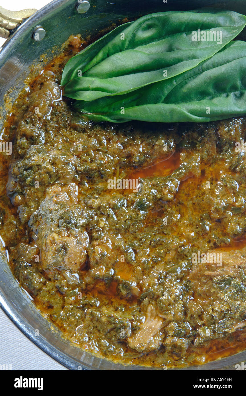 Saag gosht Indian style lamb with spinachs Stock Photo - Alamy
