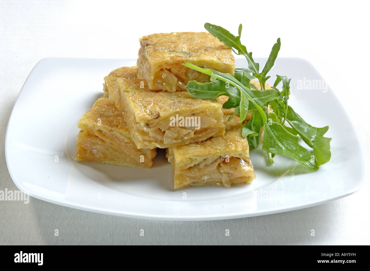 Spanish potato chip omelette Stock Photo Alamy