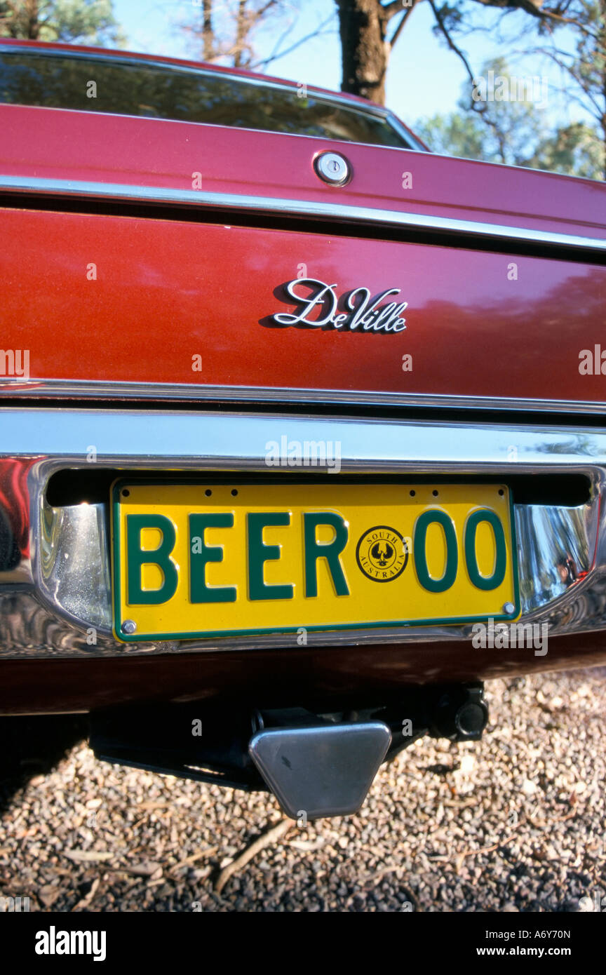 Car registration plate BEER South Australia Australia Pacific Stock