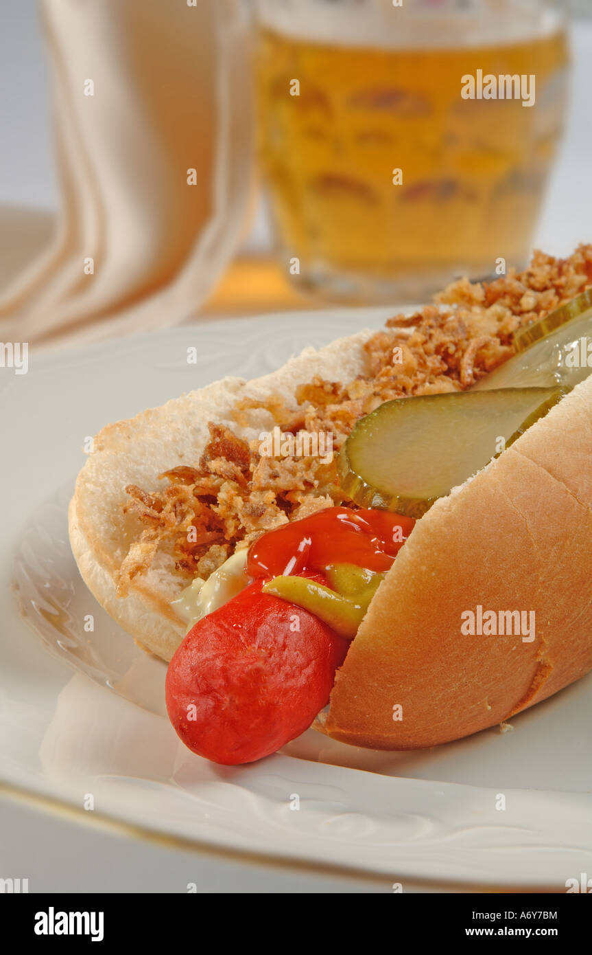 Danish style hot dog Stock Photo Alamy