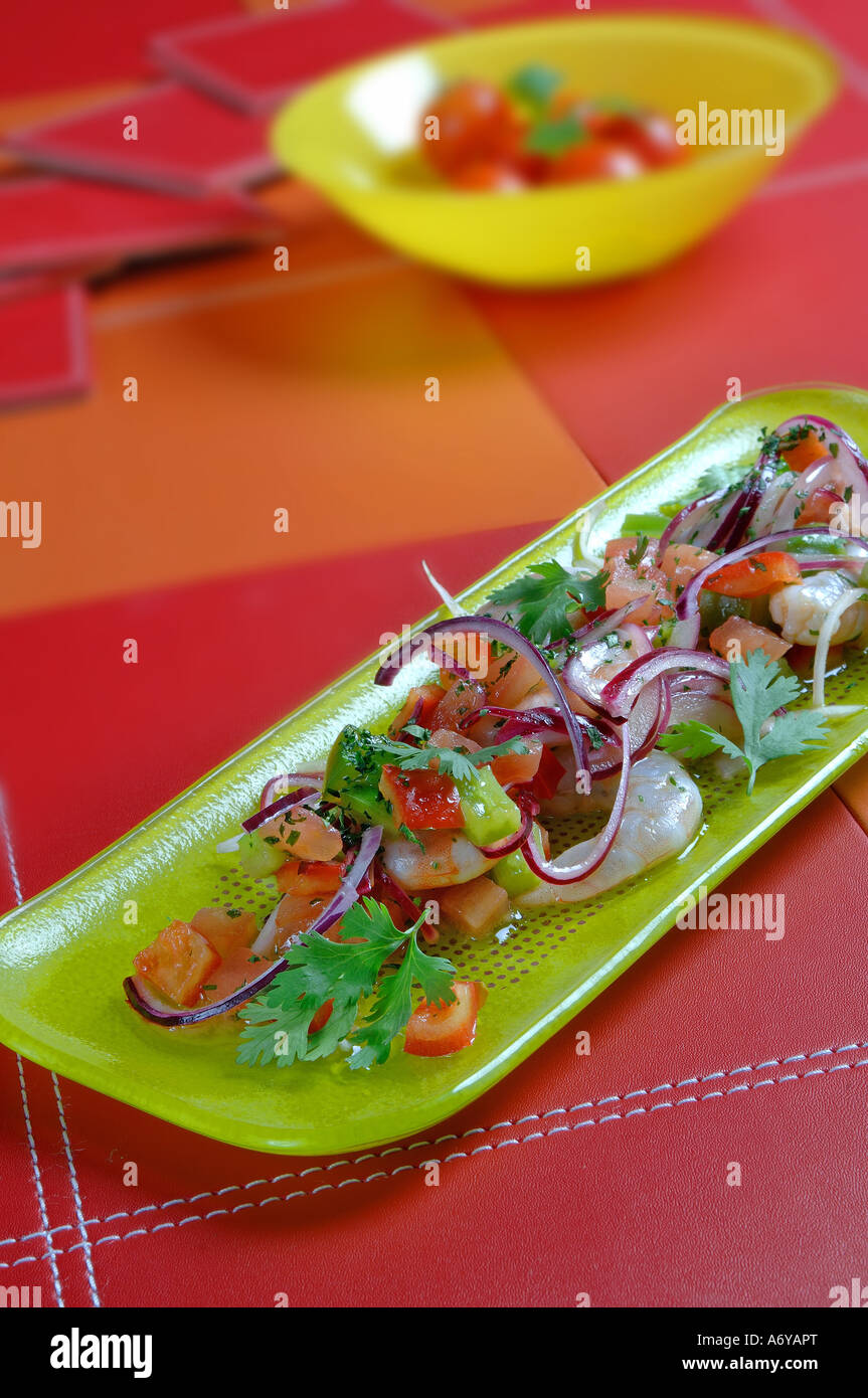 Shrimp ceviche raw fish marinated in lemon juice Stock Photo Alamy