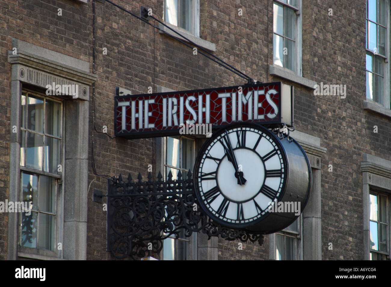 The Irish Times Clock Dublin Ireland Stock Photo Alamy
