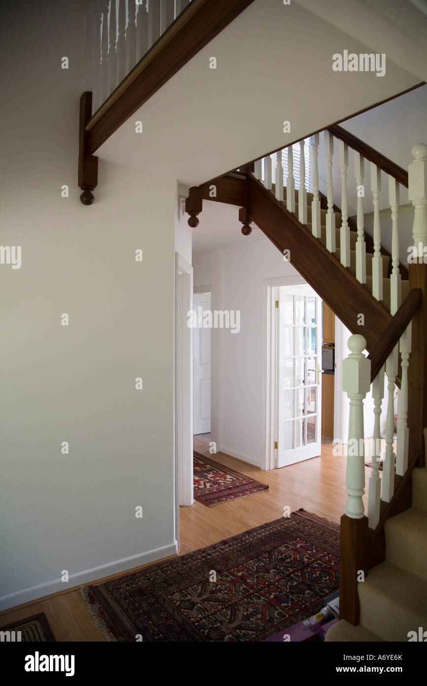 Entrance hall and staircase in a house Stock Photo Alamy