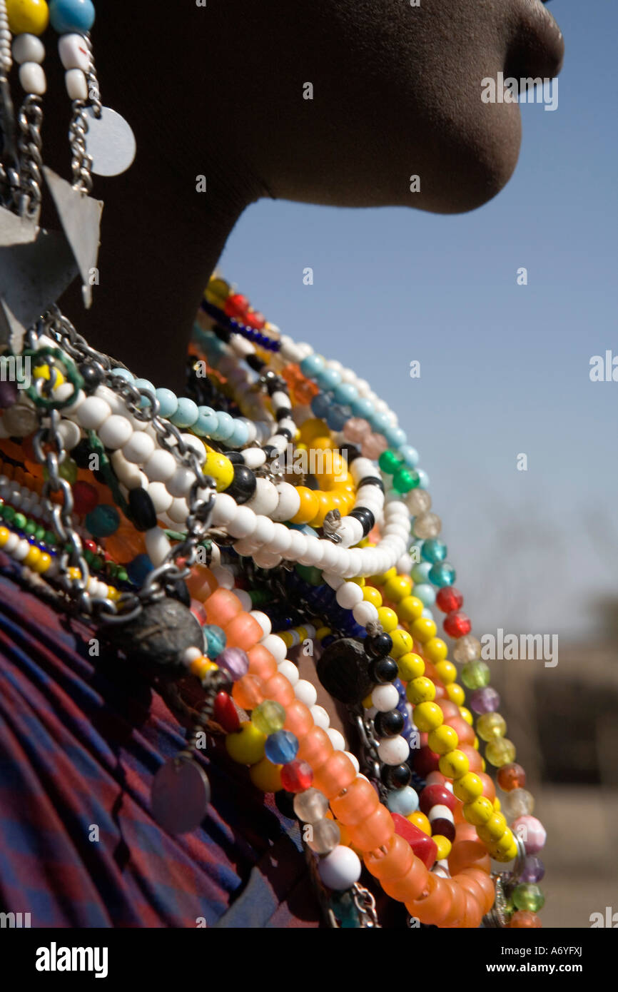 Woman wearing traditional beads Stock Photo Alamy
