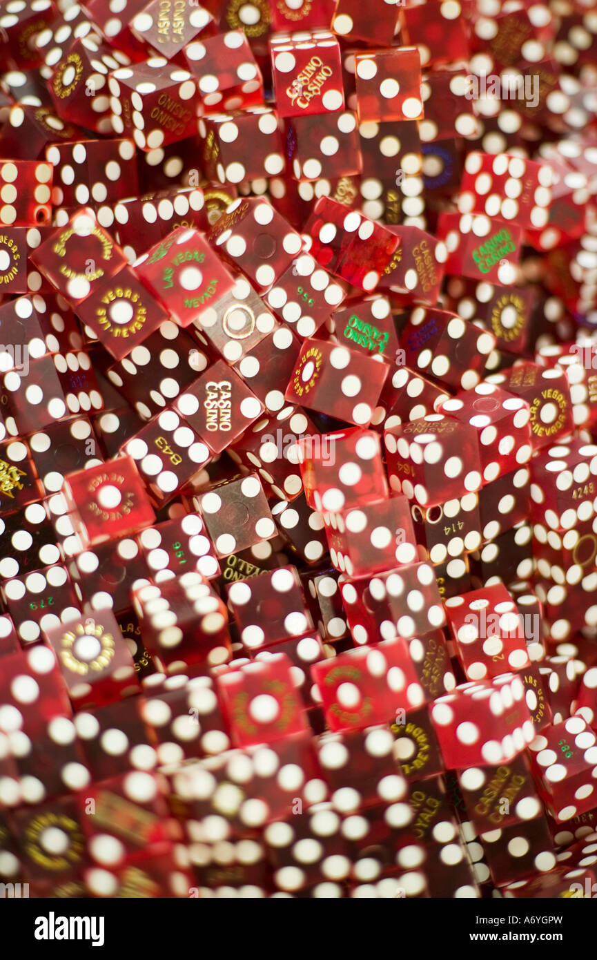 Pile of dice at a casino Las Vegas Nevada Stock Photo