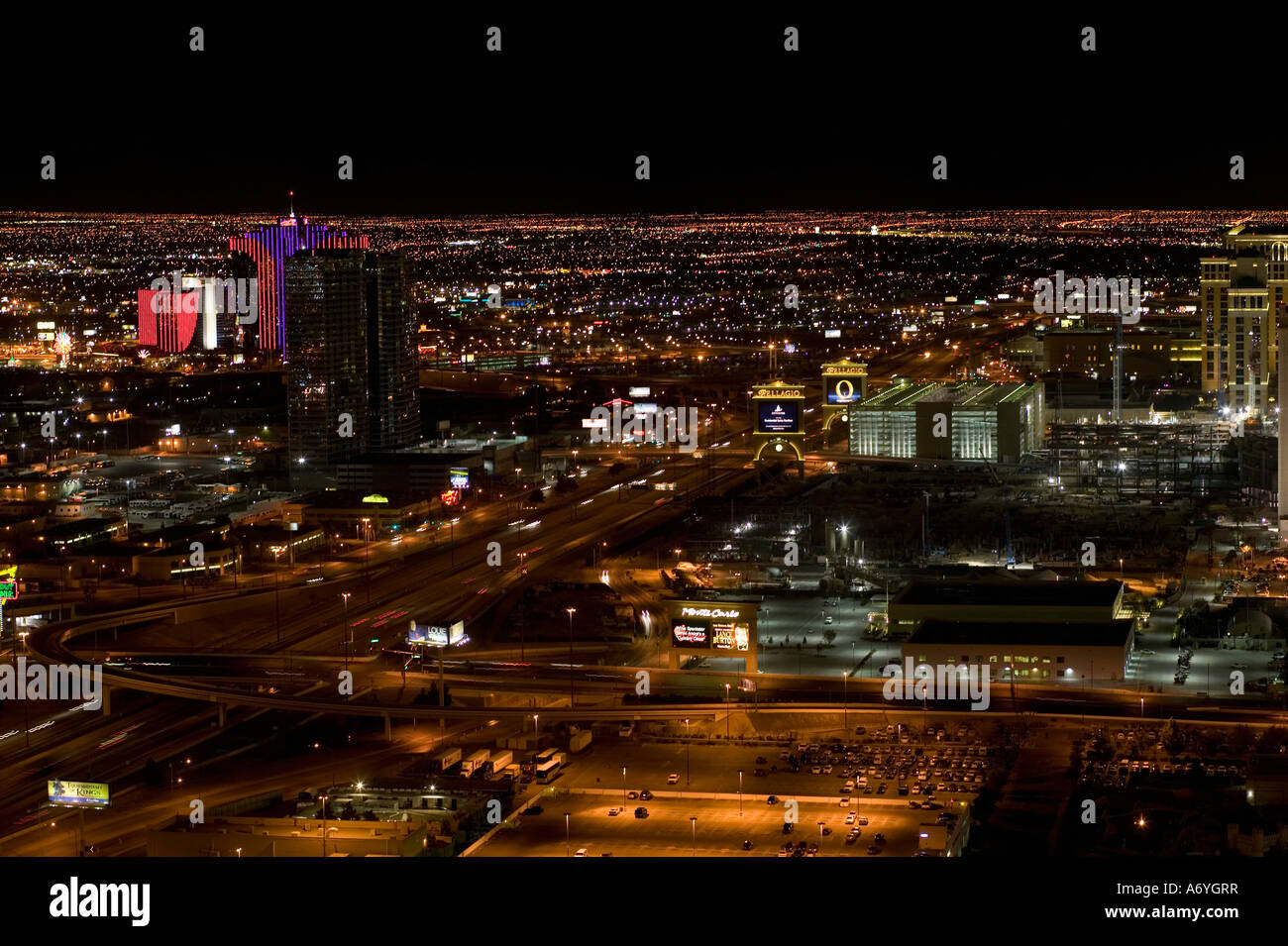 Cityscape at night Las Vegas Nevada Stock Photo