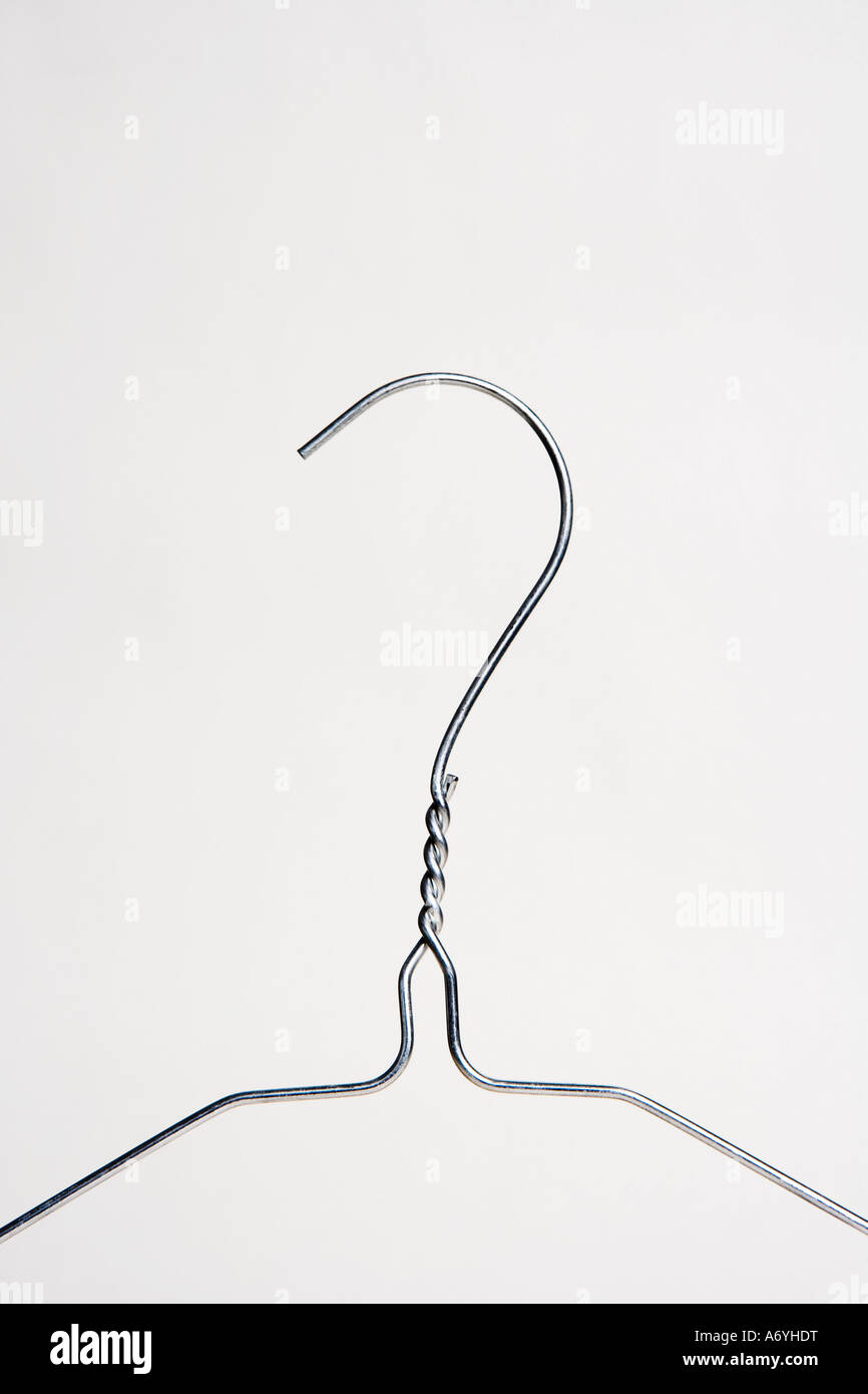 A wire clothes hanger Stock Photo