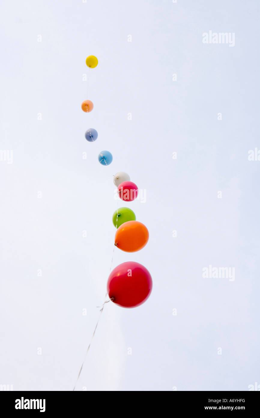 Colored party balloon tied with string 22069332 PNG