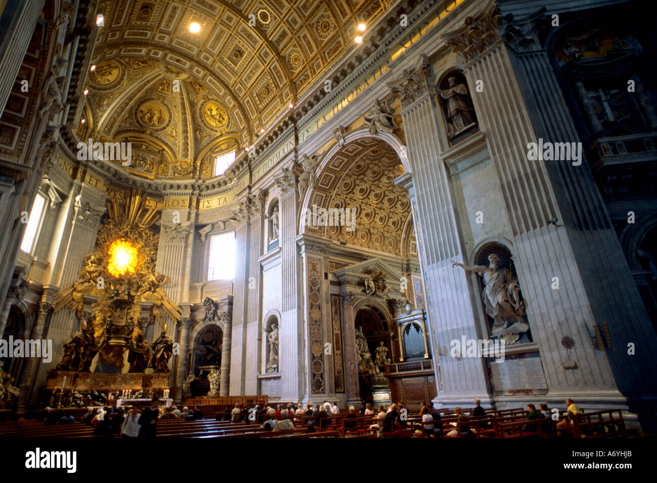 Italy Rome Vatican St Peter s Basilica interior Stock Photo
