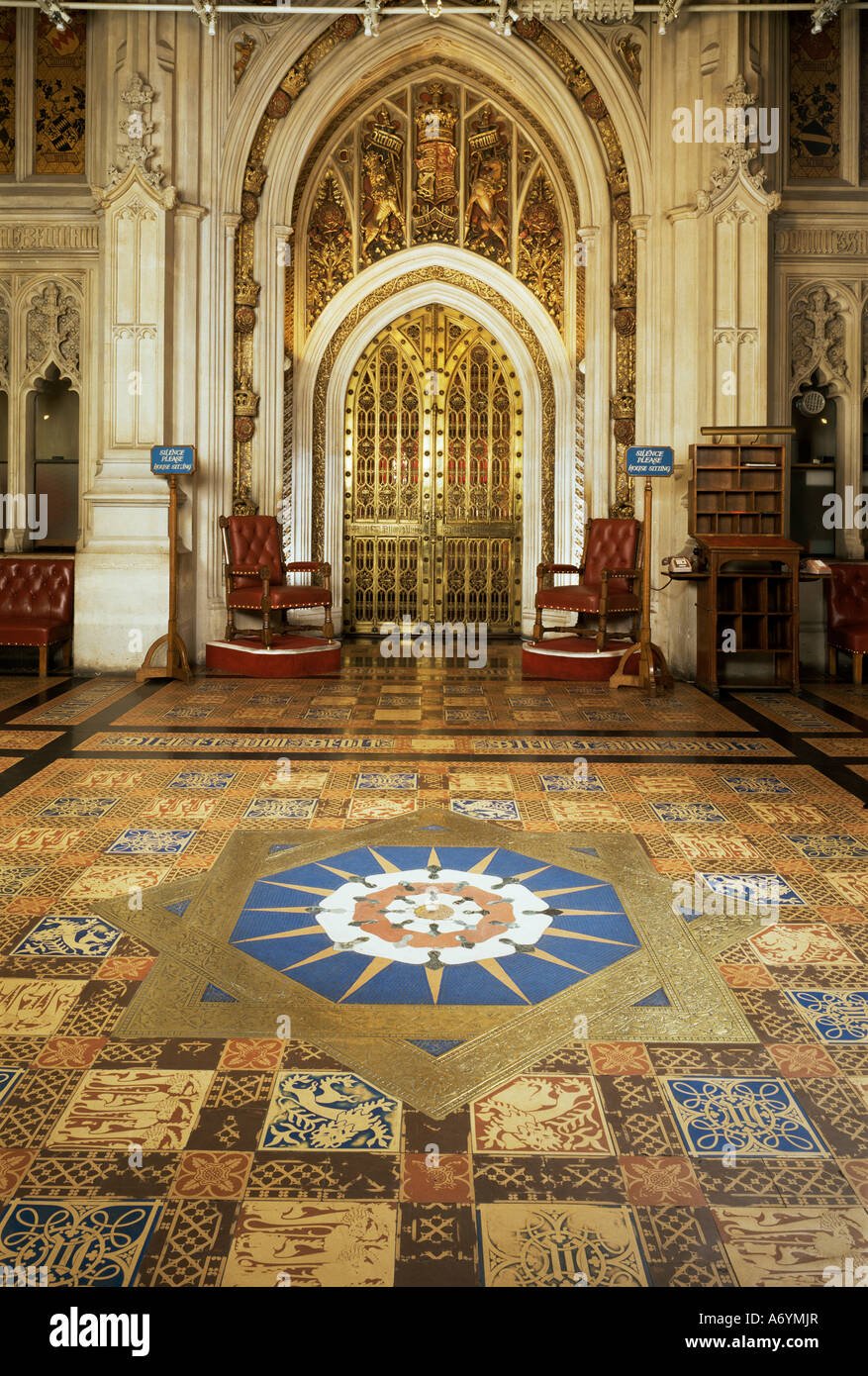 Peers lobby House of Lords Houses of Parliament Westminster London England United Kingdom Europe