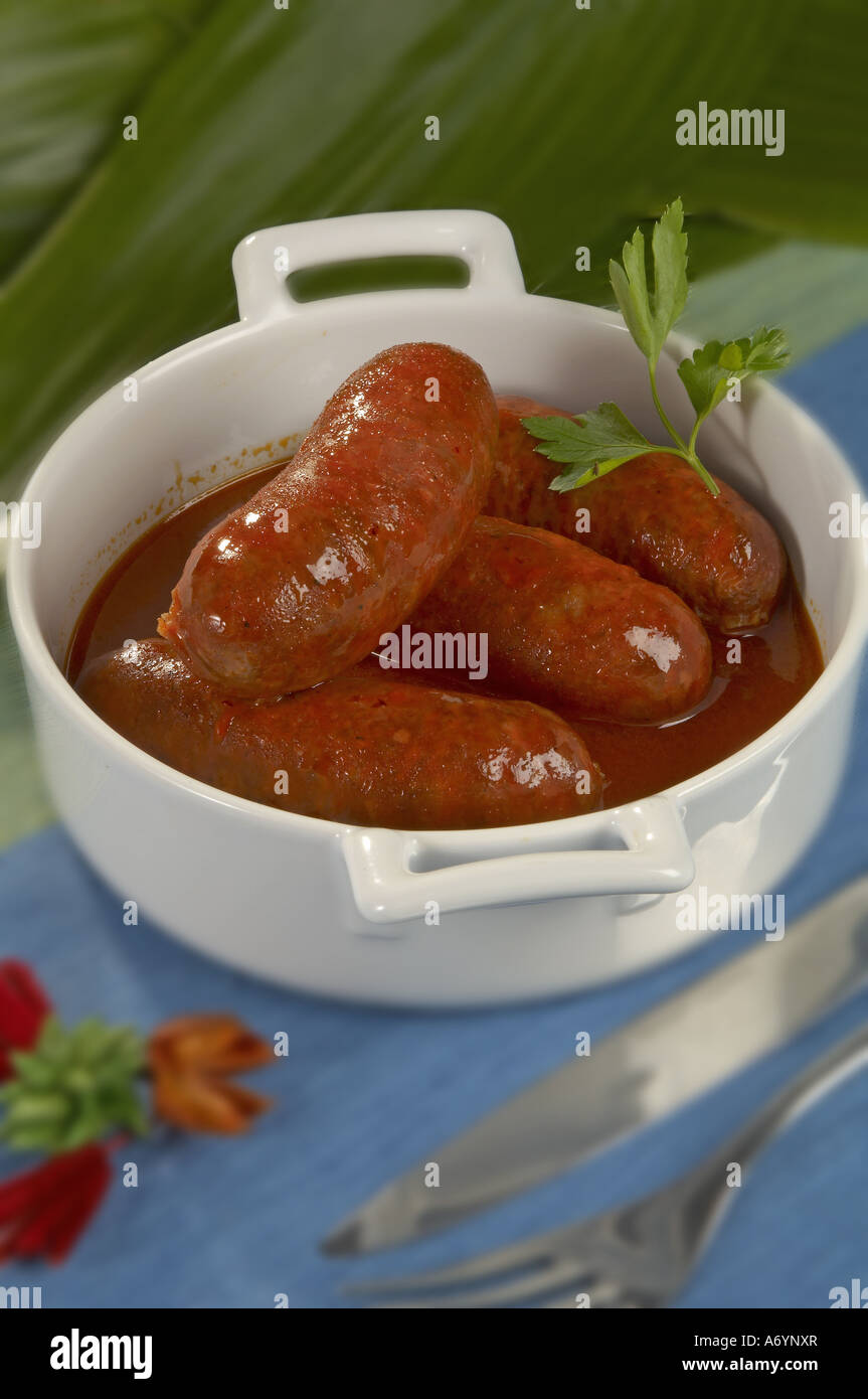 Chorizo sausage in cider Stock Photo Alamy