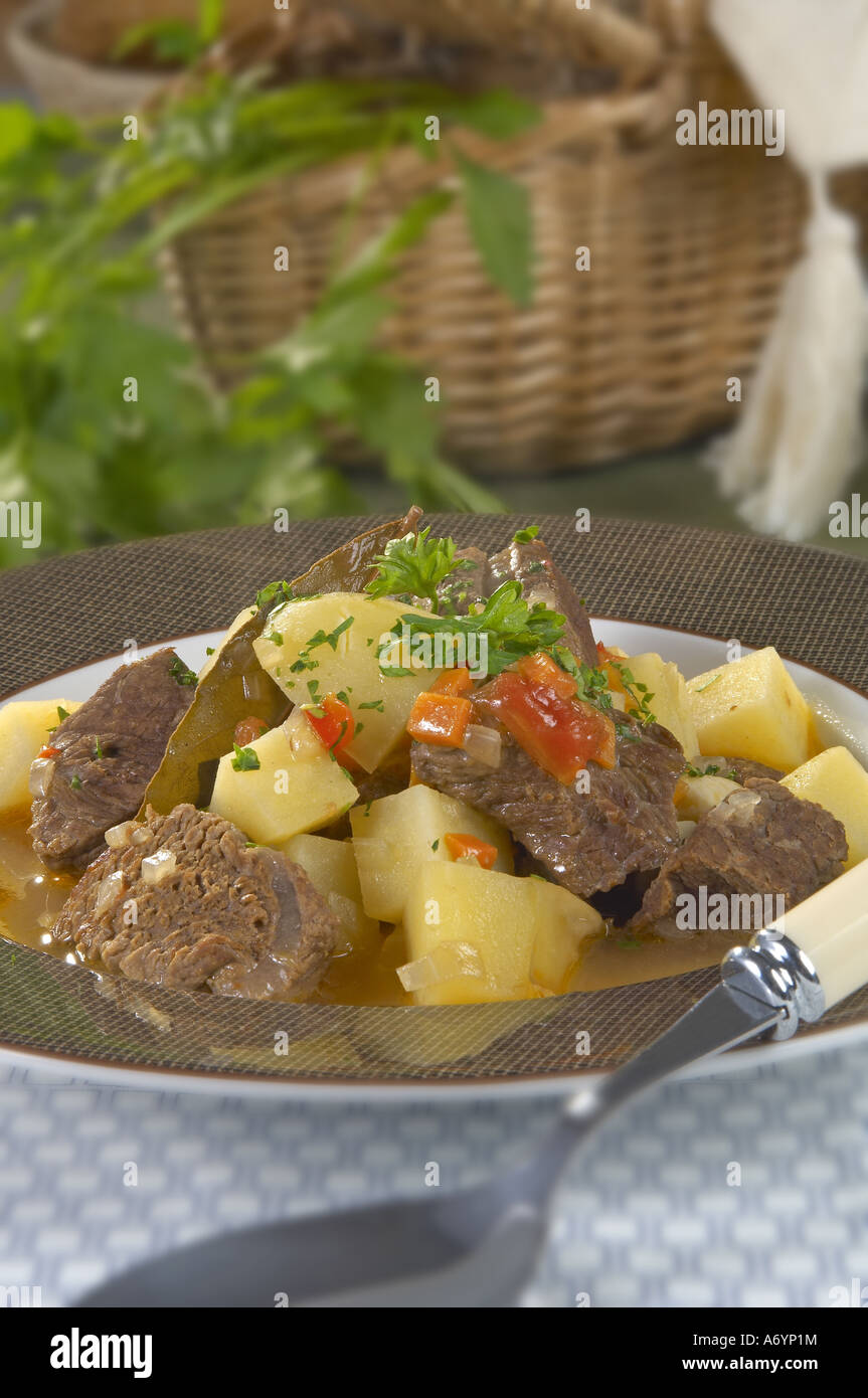 Veal stew with potatoes Stock Photo Alamy