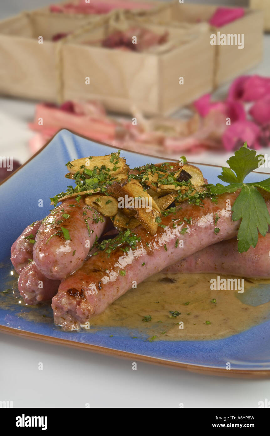 Sausages cooked in wine Stock Photo Alamy