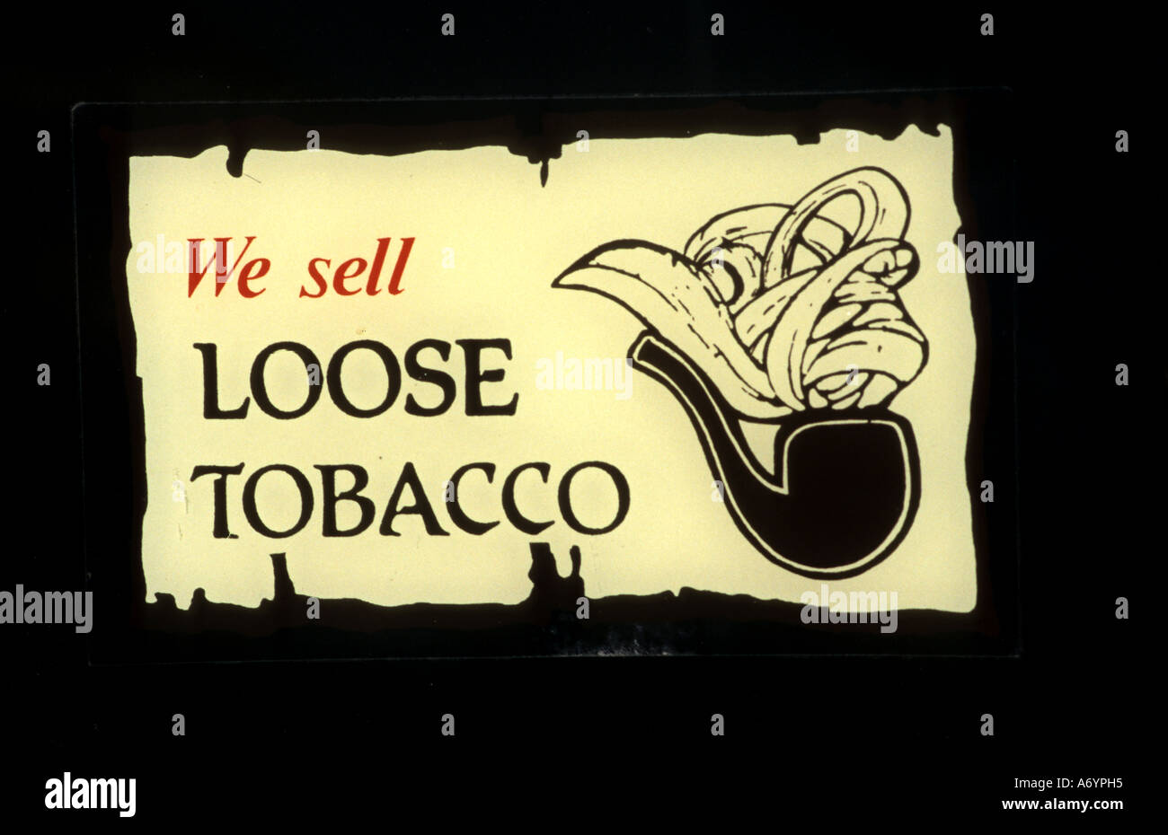 We Sell Loose Tobacco Pipe Stock Photo