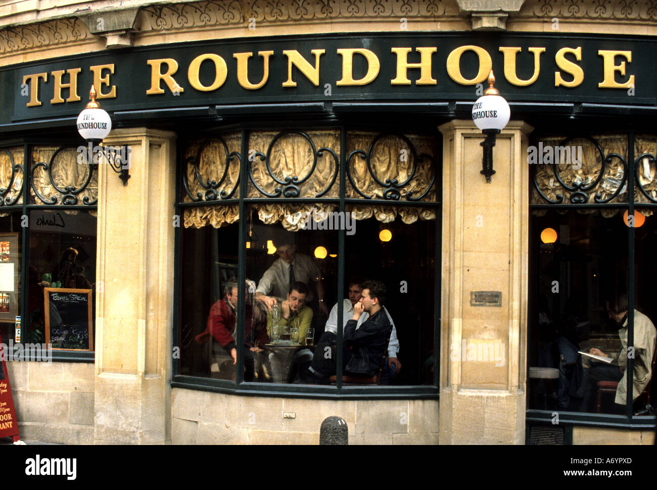 Roman Bath historic England Pub Bar Restaurant the roundhouse Stock Photo