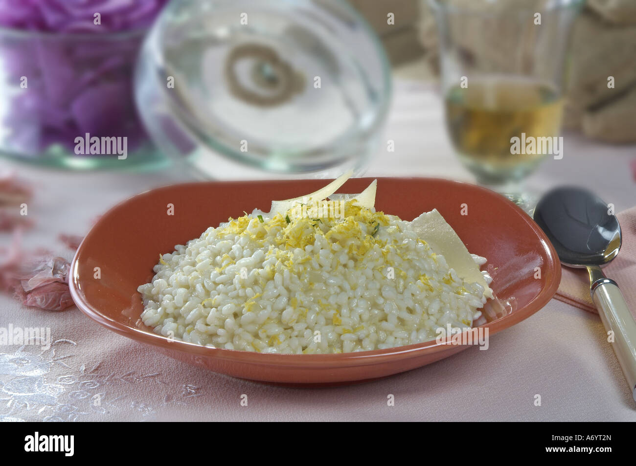 Risotto with lemon Stock Photo