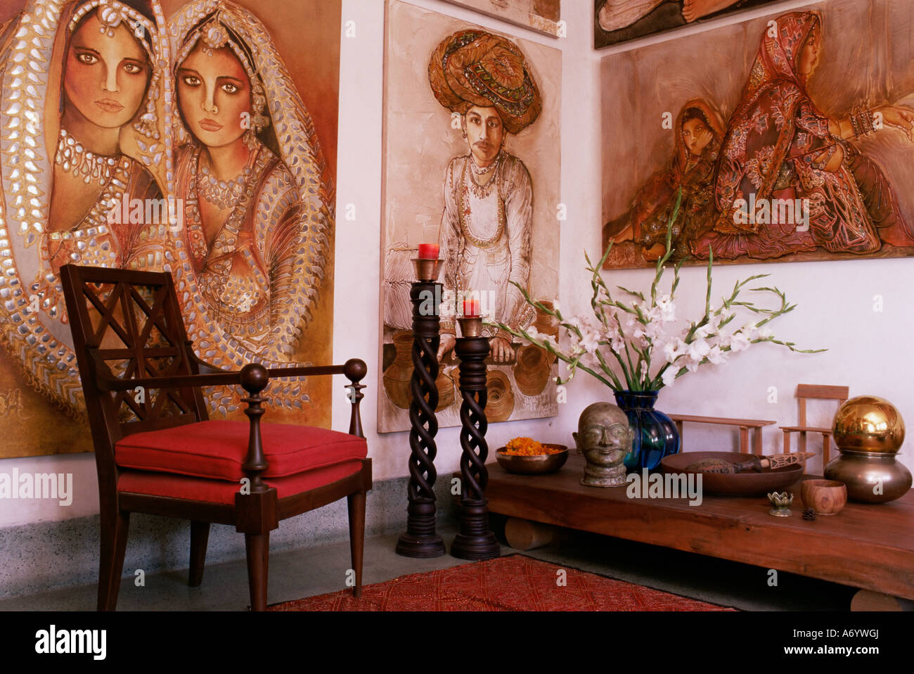 Paintings by Jaya Rastogi Wheaton in Artist s house in Jaipur Rajasthan