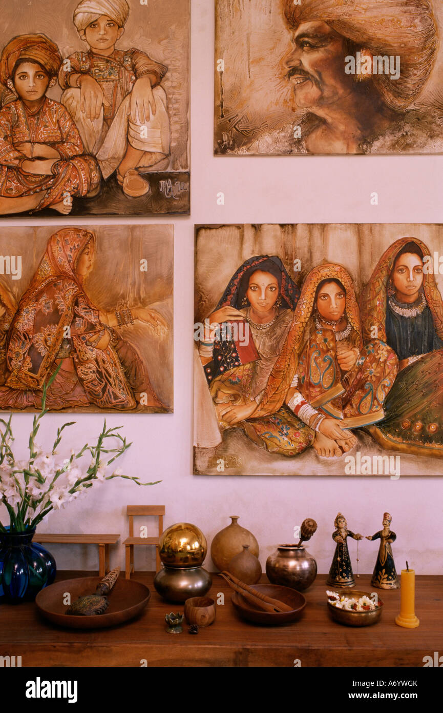 Paintings by Jaya Rastogi Wheaton in Artists house in Jaipur Rajasthan