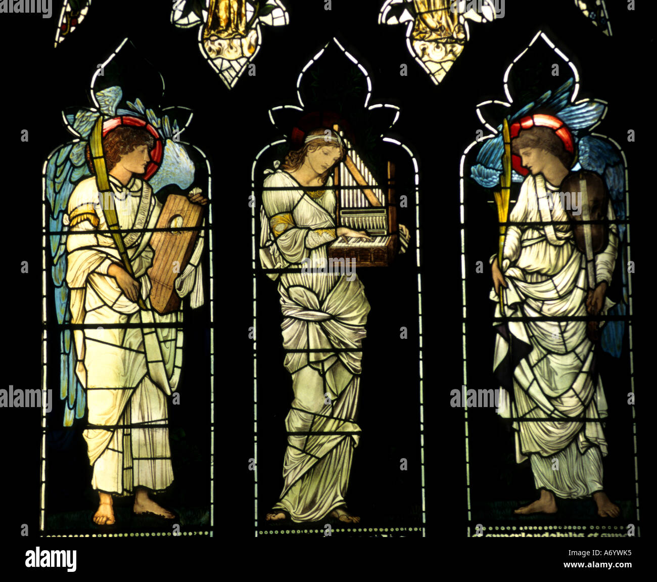 Stained glass window Music dance St Paul's Cathedral London United