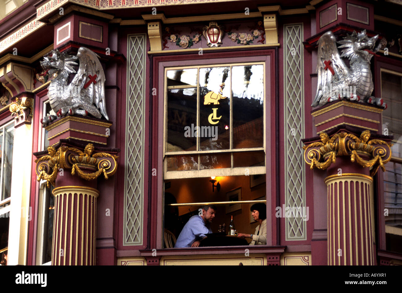 Leadenhall market City of London England British Restaurant Stock Photo