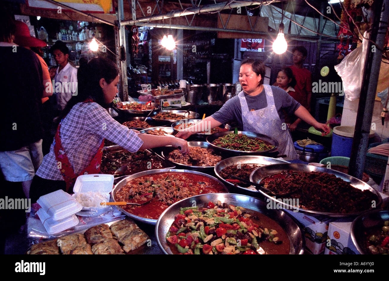 Bangkok Thailand Thai food market restaurant shop Stock Photo Alamy