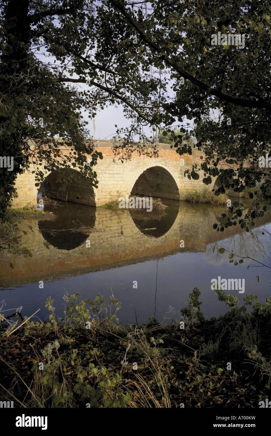 Medieval bridge over the River Arrow Alcester Warwickshire Midlands