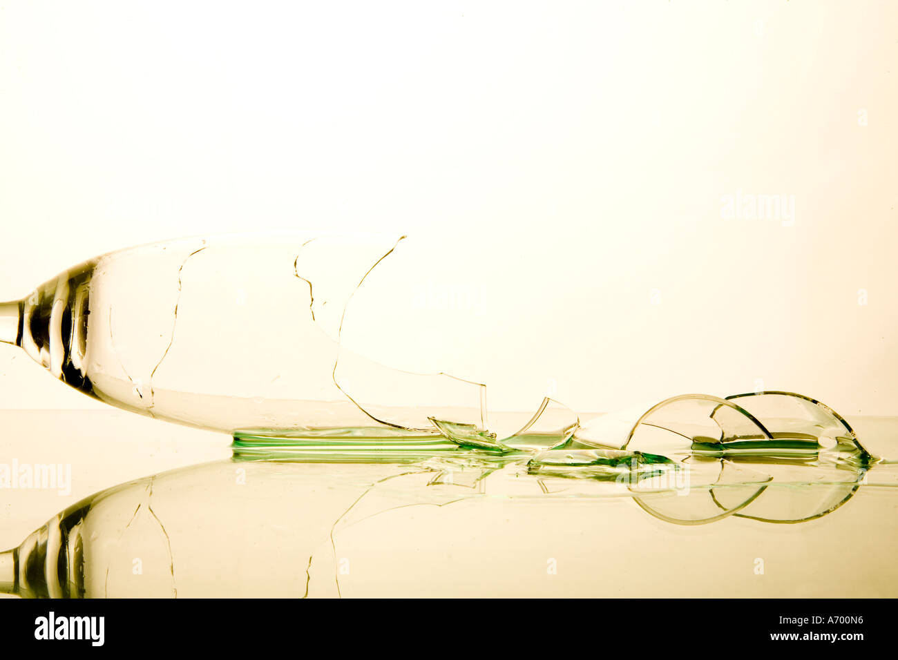 Broken Champagne glass Stock Photo Alamy