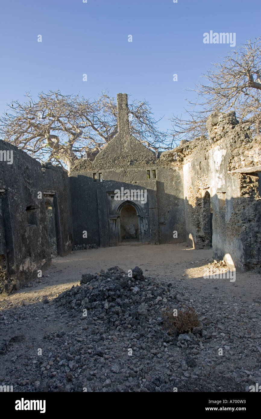 Ruins of Friday mosque at Takwa on Manda Island near Lamu Kenya Stock ...
