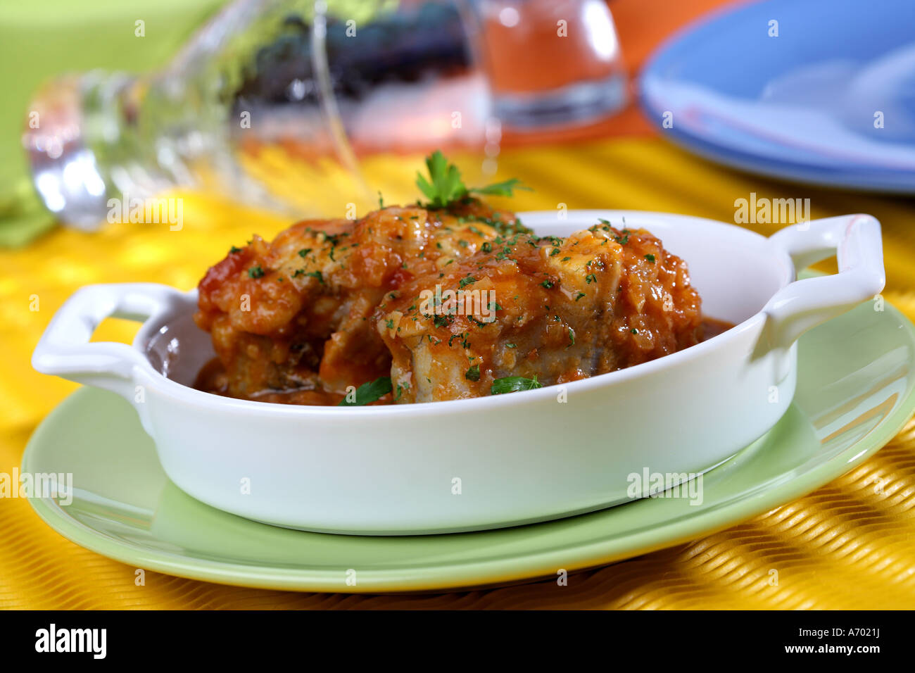 Monkfish with picada Catalan sauce Stock Photo - Alamy