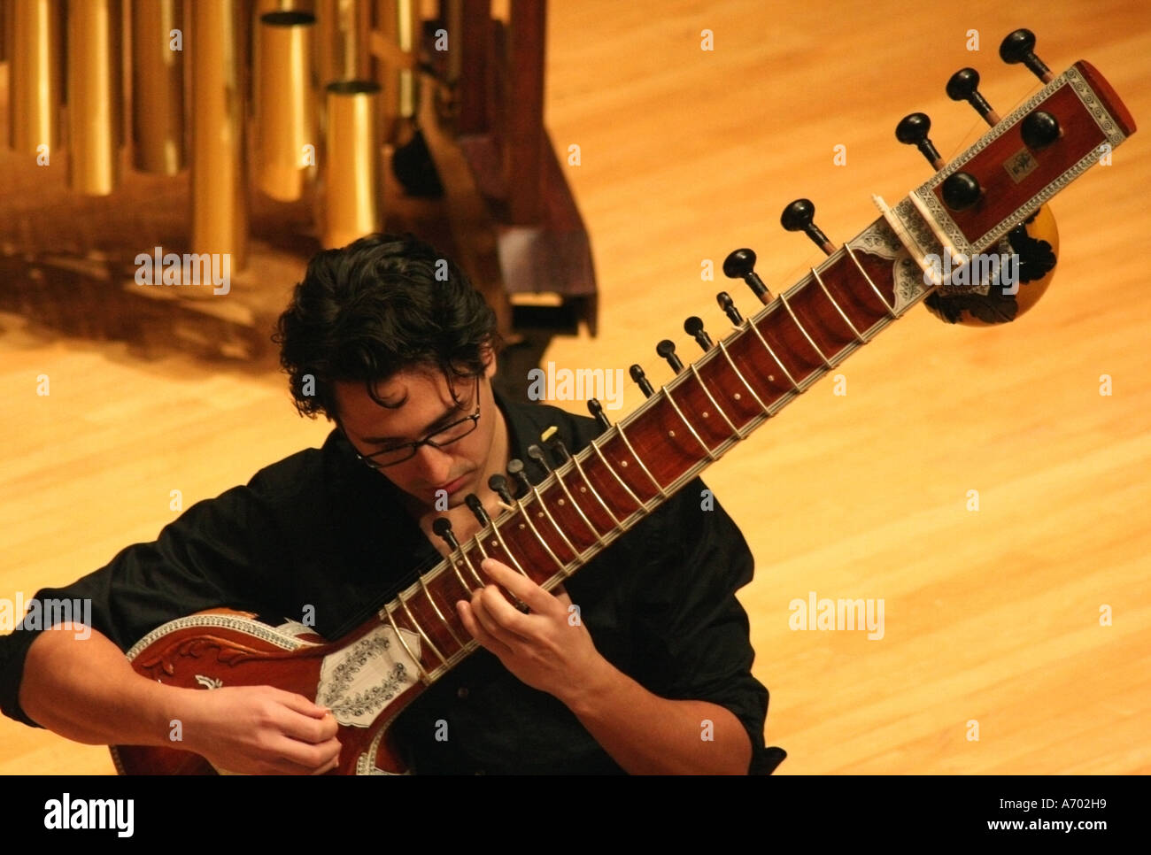 Man playing sitar Stock Photo