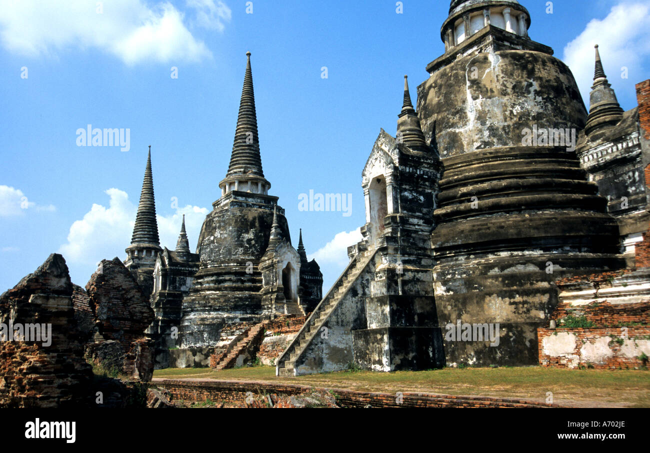 Wat Phra Ram Khmer temple Ayutthaya Thailand King Ramathibodi Stock Photo