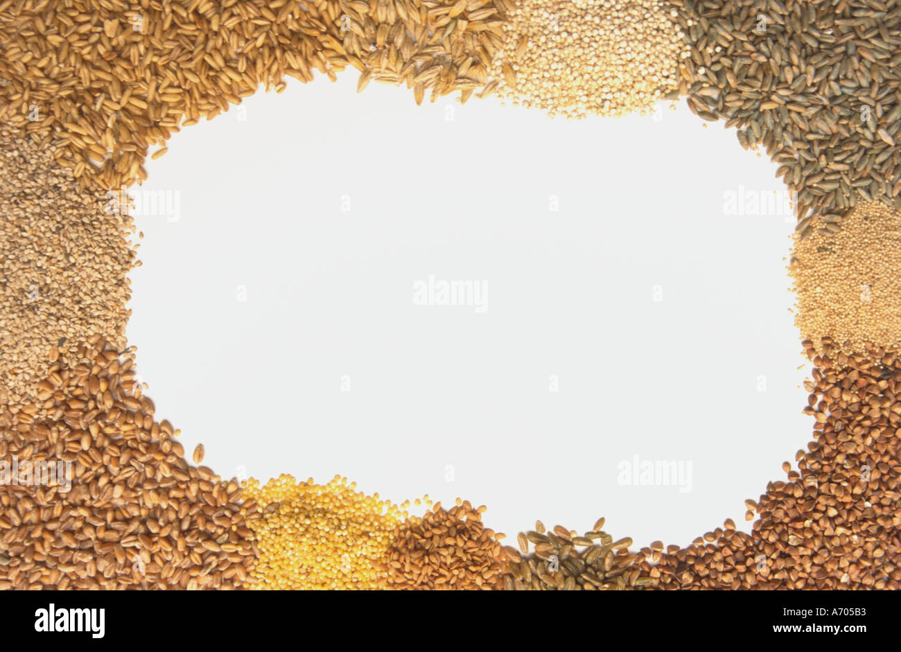 food frame made of various cereals Stock Photo