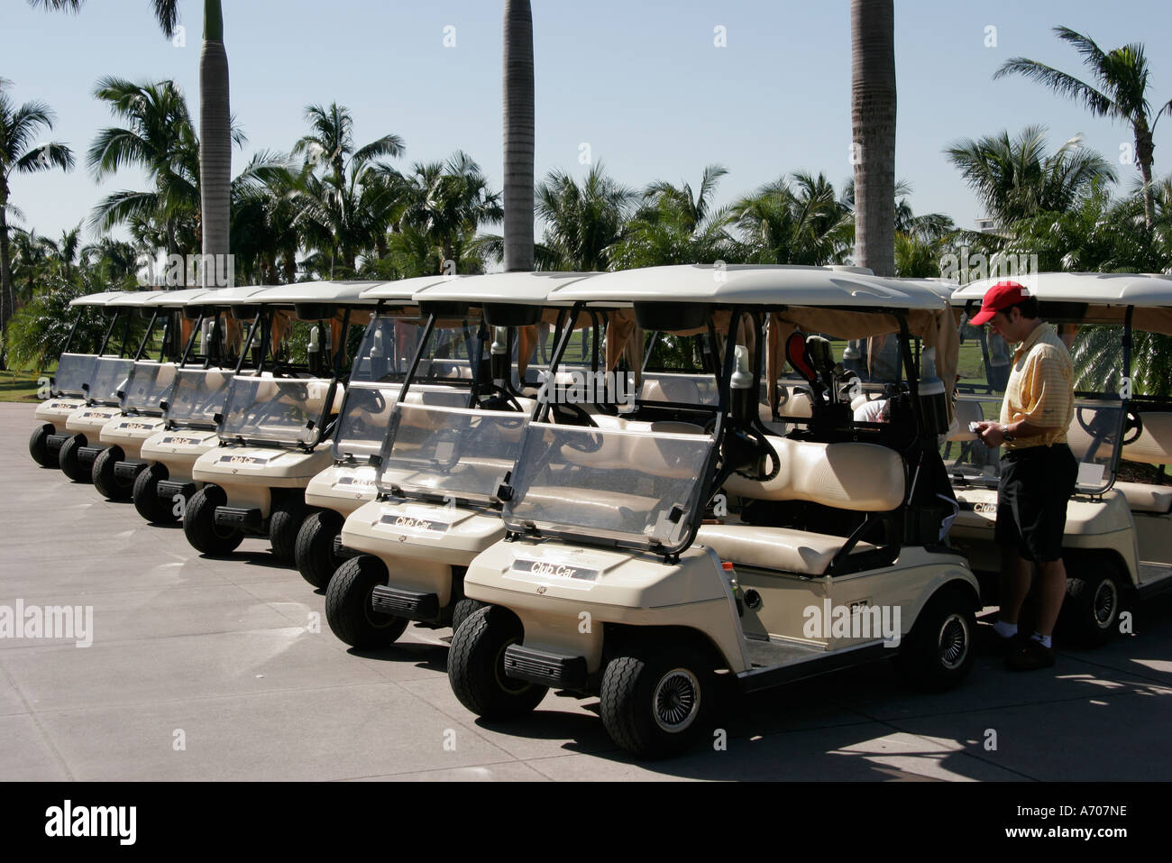 Hollywood Florida,Westin Diplomat Resort,electric golf carts,golfer,FL060210240 Stock Photo