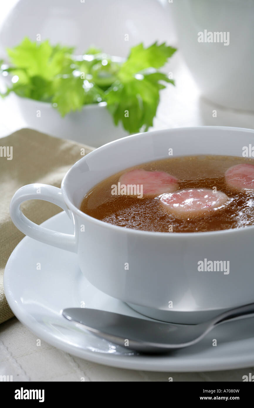 Regency stock in consommé cup Stock Photo Alamy
