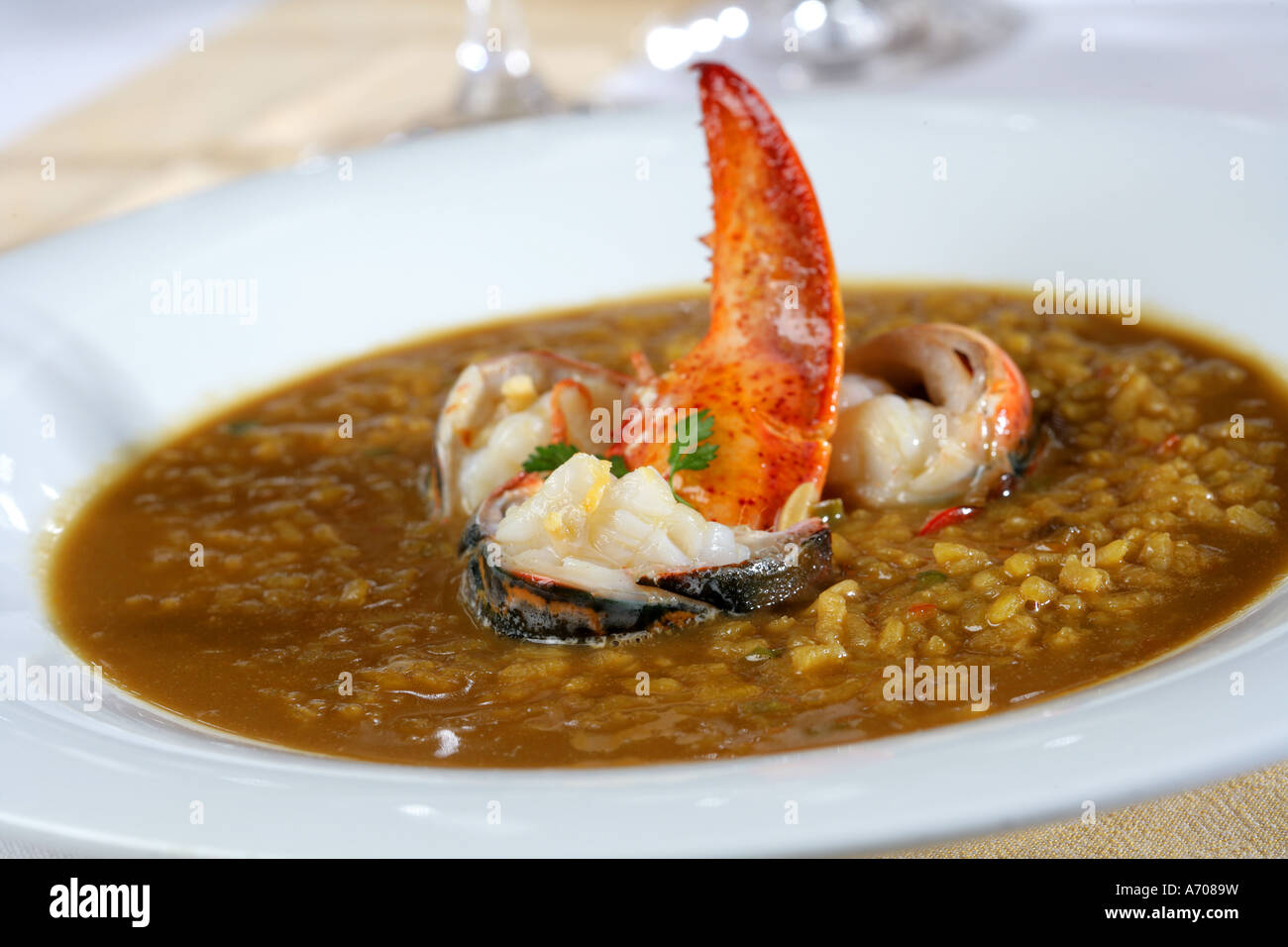 Lobster Stock Rice Creamy lobster rice Stock Photo - Alamy