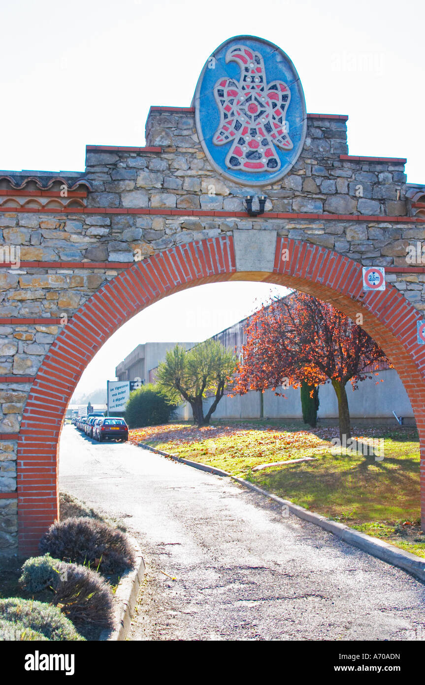 Operative Gate Sign Sieur D'Arques Aimery cooperative co-operative. Limoux. Languedoc. The ...