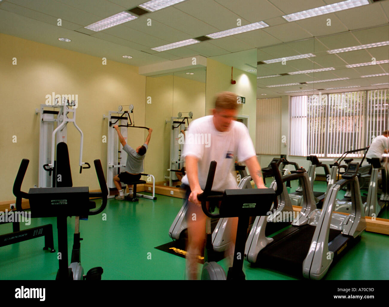 Training in Workplace Gym Stock Photo Alamy
