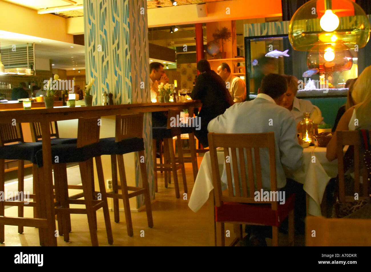 Restaurant 'Grill' run by the famous chef Melker Andersson. people at  tables. Stockholm. Sweden, Europe Stock Photo - Alamy